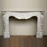 Antique Louis XV style White Marble Mantel from Italy