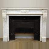 Antique White Marble Louis XVI Mantel with its original cast iron insert.