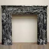 Black Marquina marble Louis XIV style mantel 