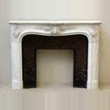 Antique Regence style Louis XV Carrara Marble mantel 