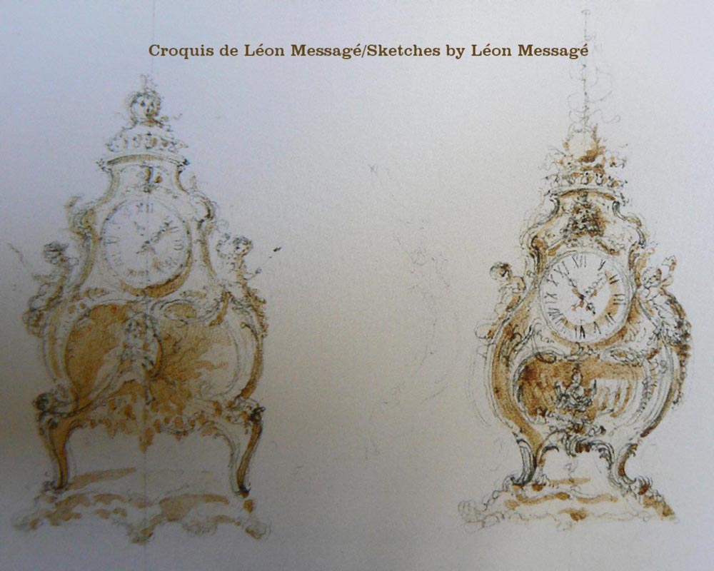 Léon MESSAGÉ (1842-1901) (att. to) -  Clock with Cupidon-1