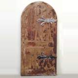 19th Century door with elaborate Iron Hinges in white wood