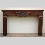 Antique Louis XV period Walnut and Beechwood mantel