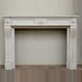 Antique mantel in the Louis XVI style in Carrara marble 