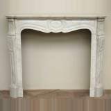 Antique Pompadour Carrara marble mantel 