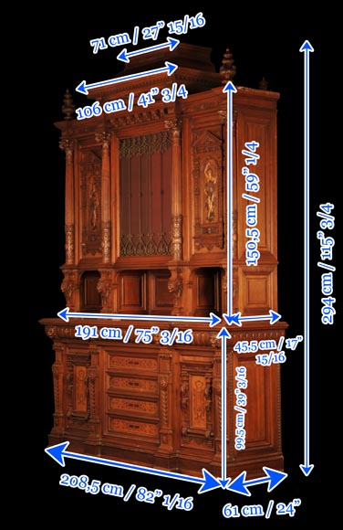 Henri-Auguste FOURDINOIS (1830–1907) – Neo-Renaissance sideboard Henri-Auguste FOURDINOIS (1830–1907) – Neo-Renaissance sideboard-9