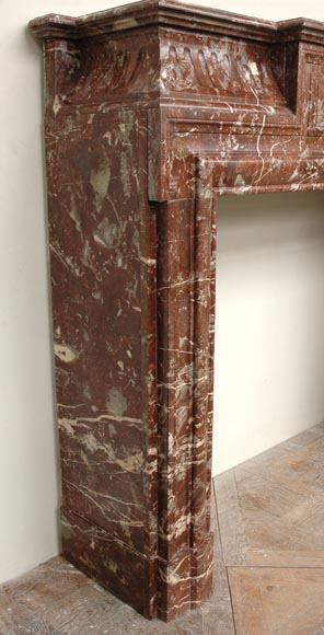 Antique Louis XIV style marble mantel with acroterion-5