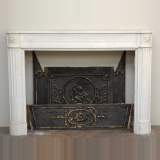 Antique Louis XVI semi statuary marble mantel