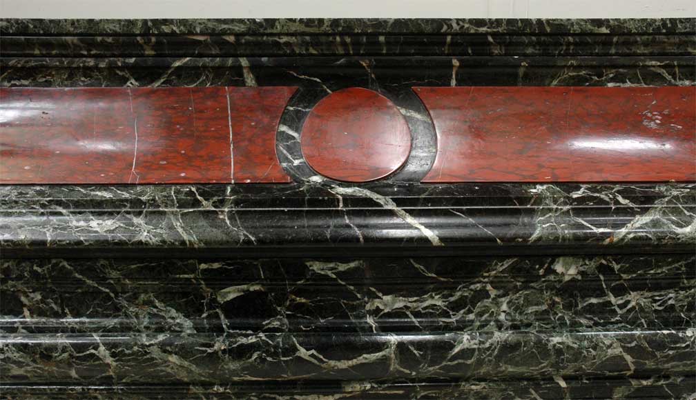 Antique hooded fireplace made out of  Sea Green marble with Red Griotte marble-1