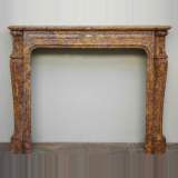 Antique Pompadour mantel in Brocatelle marble 