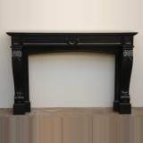 Antique Fine Black Belgian marble mantel from the 1840's