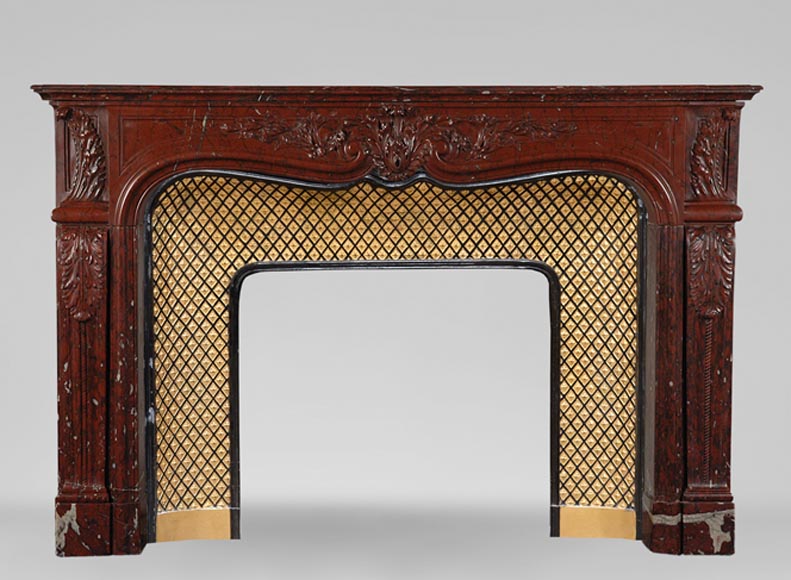 19th Century red Griotte marble mantel-0
