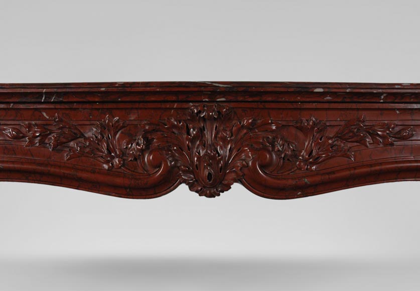 19th Century red Griotte marble mantel-1