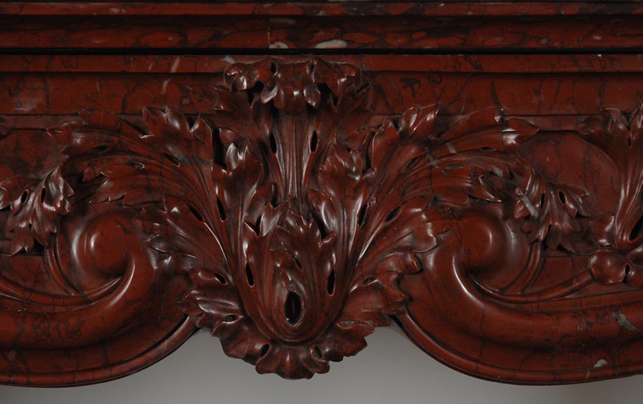 19th Century red Griotte marble mantel-2
