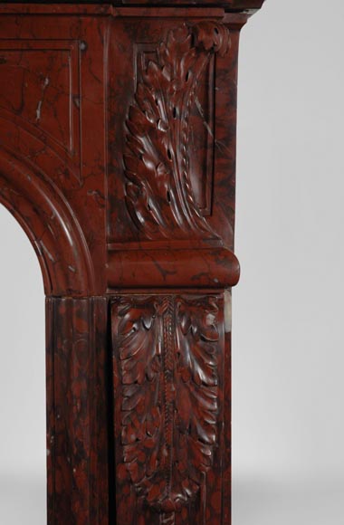 19th Century red Griotte marble mantel-4
