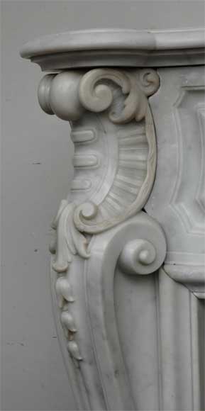 Louis XV style Carrara marble mantel-5