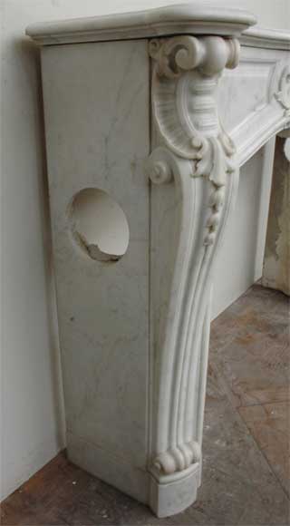 Louis XV style Carrara marble mantel-6