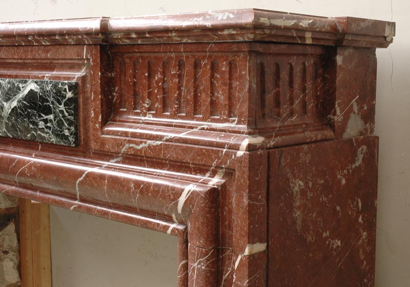 Louis XIV style mantel in Rouge du Nord marble-2