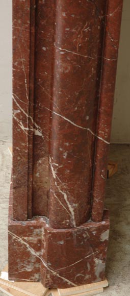 Louis XIV style mantel in Rouge du Nord marble-4