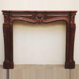 Antique Louis XV style mantel in Rouge Griotte marble