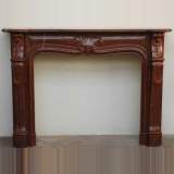 Antique Louis XV style mantel in Red Griotte marble