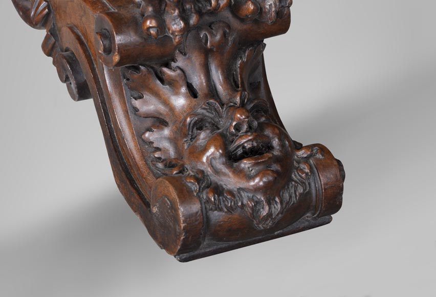 Beautiful antique Neo-Renaissance style walnut carved table with lions and mythical animals-7