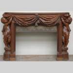 Exceptionnal oak mantel by Louis Boileau and Léon Perrey
