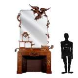 Exceptionnal wood mantel by Perret et Vibert (Maison des Bambous)