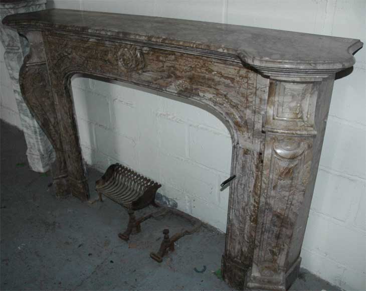 Antique Louis XV style fireplace in marble Antique Louis XV style fireplace in marble-2