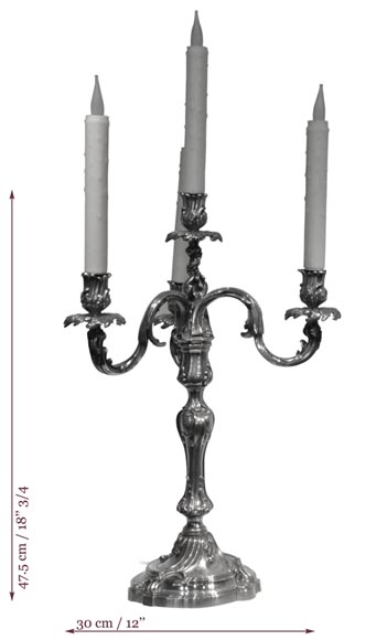 Exceptional pair of Louis XV Style Silver Candlesticks by BOIN TABURET Manufacture-6