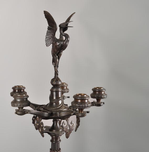Pair of Candelabras with storks-2
