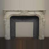 Antique Regence style mantel in Panazeau marble