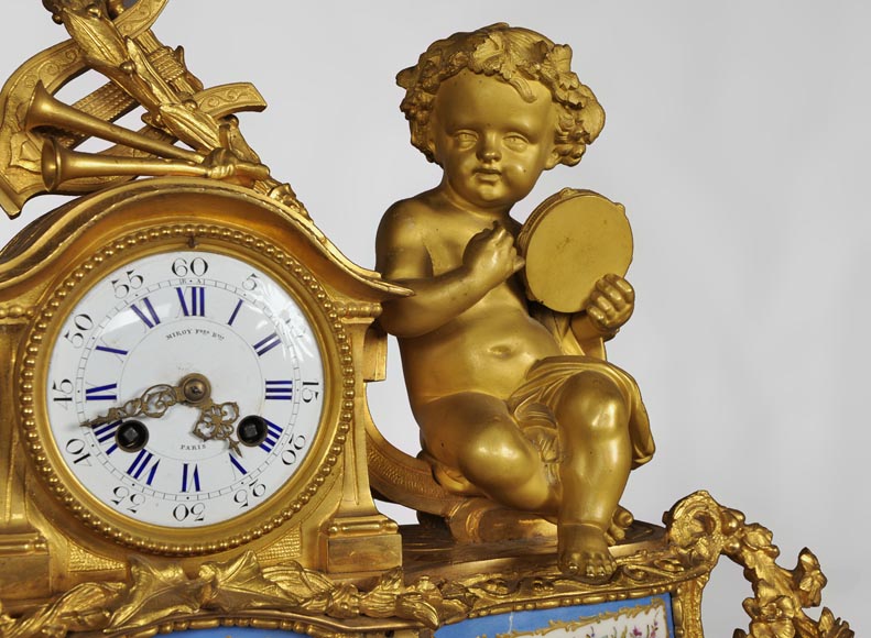 MIROY Frères - Beautiful antique clock with musicians putti -2