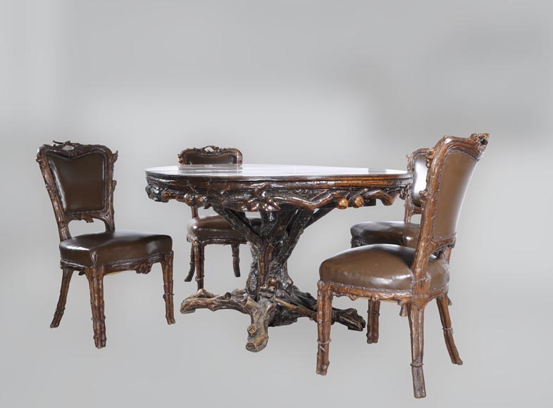 Matthew (1815-1889) and Willem (1816-1881) HORRIX (attrib. to) Important dining room set in "Black Forest" style-3