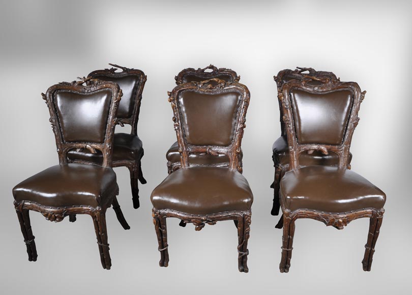 Matthew (1815-1889) and Willem (1816-1881) HORRIX (attrib. to) Important dining room set in "Black Forest" style-4