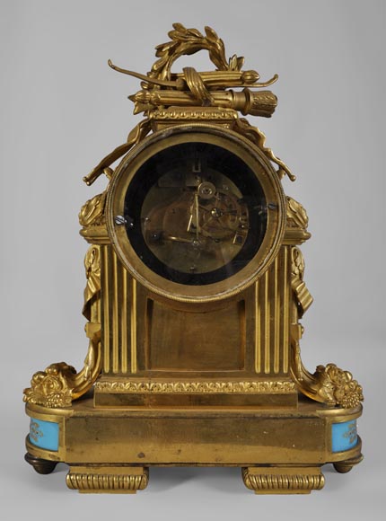 RAINGO FRÈRES (Paris, 1813), Clock with "bleu céleste" porcelain plate, Louis XVI style-7
