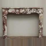 Antique Louis XV style mantel in Brèche Violette marble