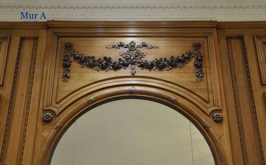 Antique walnut paneled room Louis XVI style-4