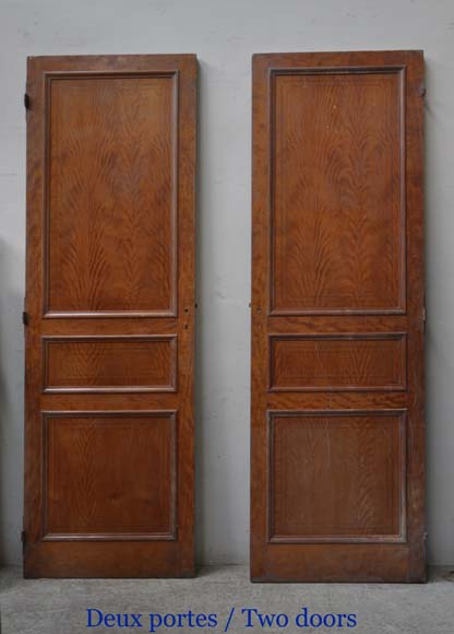 One double-door and two doors made out of mahogany with marquetry frieze decoration-2