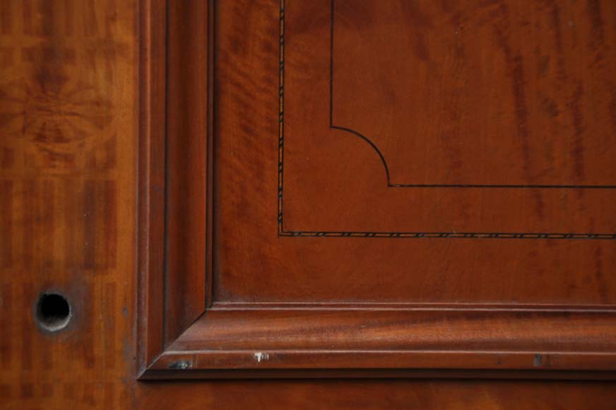 One double-door and two doors made out of mahogany with marquetry frieze decoration-4
