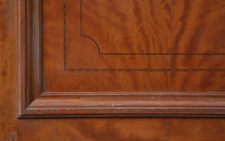 One double-door and two doors made out of mahogany with marquetry frieze decoration-5