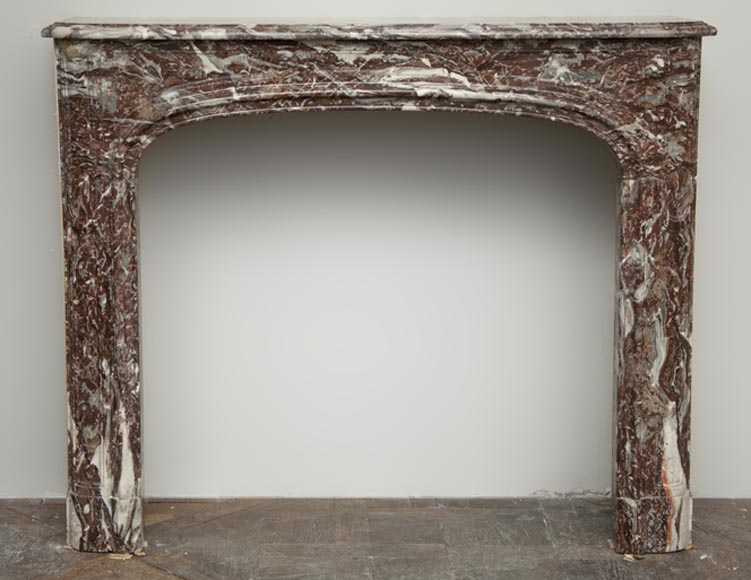 Antique Regence period fireplace made out of Red of Rance marble from the 18th century-0