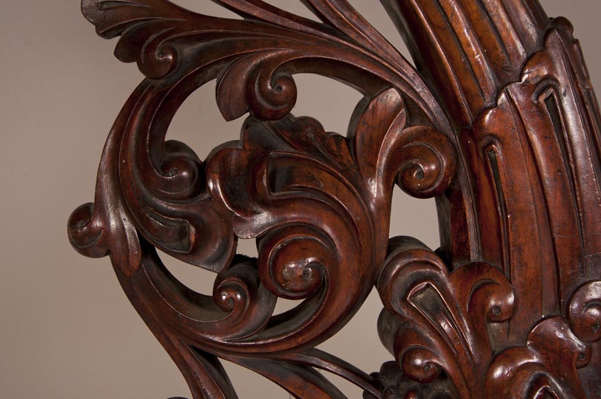 Stair banister with griffin decor made out of mahogany circa 1910-5