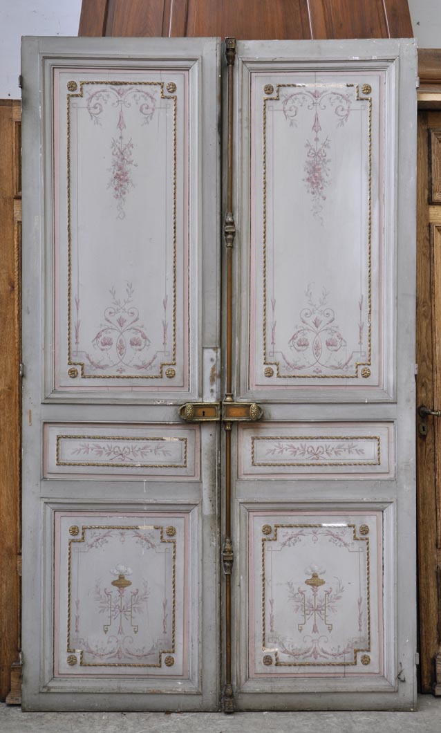 Beautiful Antique Double Door With Painted Decor On Both Faces - Doors Beautiful antique double door with painted decor on both faces ... - Beautiful Antique Double Door With Painted Decor On Both Faces - Doors