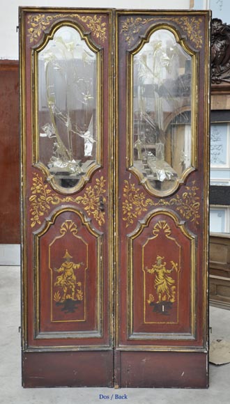 Beautiful antique double door with chinese style decor-6