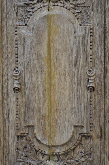 Carved oak wood double door with grotesque decor-3