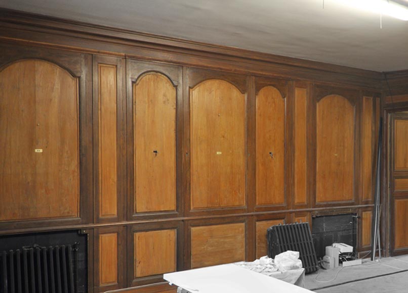 18th century oak and fir wood paneled room-0