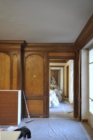 18th century oak and fir wood paneled room-2