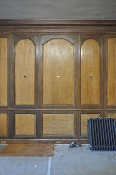 18th century oak and fir wood paneled room-6