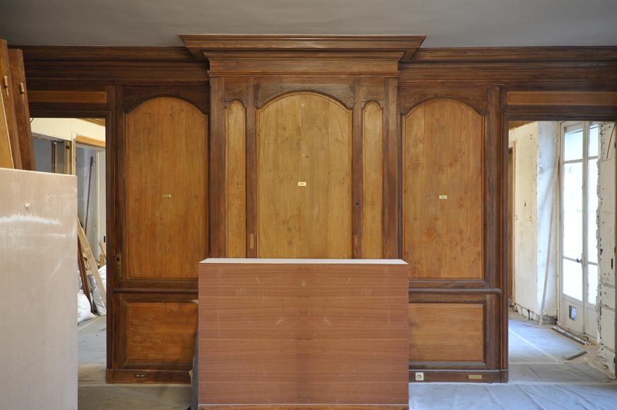 18th century oak and fir wood paneled room-8